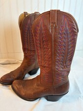 Leddy Vaquero Boots Brown Leather 9.5D 9971 Handmade 10 08 Cowboy picture