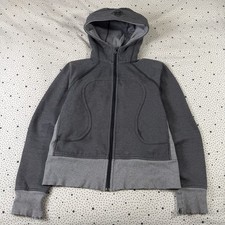 Vintage Lululemon Scuba Hoodie Women's 8 Gray Full Zip Jacket Activewear Sporty picture