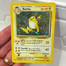 Wizards of the Coast Raichu Base Set 14/102 Holo Rare 1999 English 80 HP picture