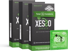 XESSO Sheath Ultra-thin Lubricated Latex Condoms with Reservoir Tip, 36-Pack, picture
