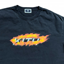 Kith Flame Orbit Vintage Tee Washed Black Size M SS24 NWOT Authentic picture
