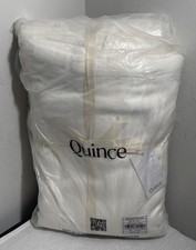 NWT QUINCE LUXURY ORGANIC COTTON BED BLANKET FULL QUEEN WHITE Brand New Tags￼ picture