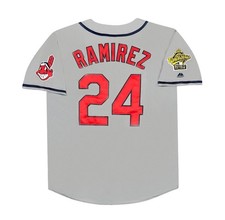 Manny Ramirez 1995 Cleveland Indians World Series Grey Road Jersey Men's Large picture