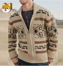 Mens Sweater Big Lebowski Cardigan Knit Jeffery Zip Up Adult New Movie Costume picture