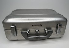 Vintage 50's Zero Halliburton Aircraft Aluminum Travel Case Mini 12” x 9” x 5” picture