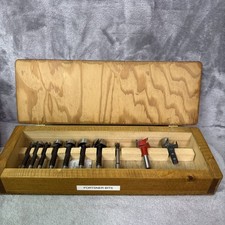 FORSTNER W-Germany 8pc VTG Bit Set Wood Case Box 3/8-1-1/8 READ  picture
