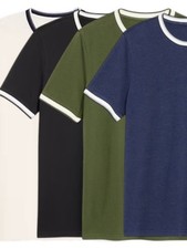 OLD NAVY Men's Crew Neck Trim Ringer Pique T-Shirt Tee NWT, Many colors & Sizes picture