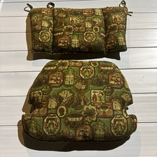 Vintage MCM 2pc Chair Cushion Rare Statement Piece Colonial Americana 60s 70s picture