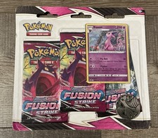 Pokemon TCG Sword & Shield Fusion Strike 3-Pack Blister SEALED Espeon PROMO picture