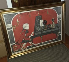 Wolfgang Amadeus Mozart lithograph Art signed by Philippe Henri Noyer 80/250 Wow picture