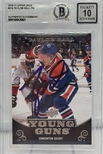 Taylor Hall Signed 2010-11 UD Young Guns RC #219 BAS Autograph Grade 10 picture