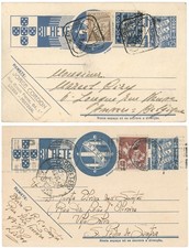 Portugal 1939 & 1941 Uprated 25c Cards, Foreign & Domestic Usages picture