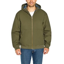 Woolrich Men's Hooded Canvas Utility Jacket Full Zip Flannel Lined New with Tags picture
