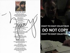 John Mellencamp signed Hurts so Good Lyrics sheet COA exact Proof autographed picture