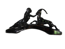 Royal Haeger Pottery Art Deco Sculpture Woman With Gazelle Fayral Drama MCM picture
