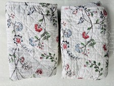 RACHEL ASHWELL SHABBY CHIC PINK BLUE WHITE QUILTED COTTON 2-STD PILLOW SHAMS picture