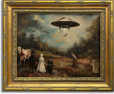 Vintage UFO Wall Art Weird Victorian Funny Wall Decor picture