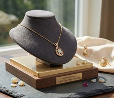 Van Doran Ruby & Opal Pendant Necklace Gold Tone Vintage Genuine Stones picture