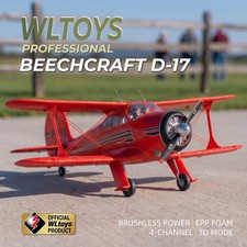 WLtoys Beechcraft D-17 A300 Brushless RC Plane with Lights and 2 Batteries (Red) picture