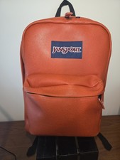 Vintage JanSport SuperBreak T501 Basketball Texture Backpack Orange Rust Y2K picture