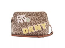 DKNY Bryant Signature logo chain strap women's dome small crossbody -BROWN picture