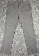 Bonobos Chino Pants Mens 33x32 Gray Slim Straight Stretch Casual Work Office picture