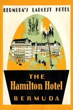 Bermuda Hamilton Hotel Poster - 1920s Art Deco Travel Style 🇧🇲🖼️ - Rare picture