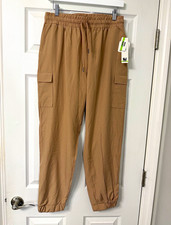 Nicole Miller Sport Women's Jogger Pants L Drawstring Cargo Pockets org $50 picture