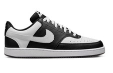Nike Men's Court Vision Low Black White Synthetic Leather Sneakers - Style HM986 picture