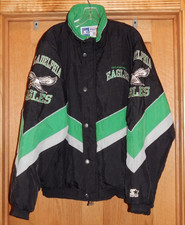 Vintage NFL Starter Pro Line PHILADELPHIA EAGLES Kelly Green Nylon Jacket Coat L picture