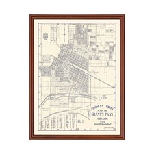Old Map of Grant's Pass, OR 1920 - Vintage Grant's Pass Oreg picture