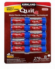Kirkland Quit 270 Nicotine Lozenges Cherry 4mg Stop Smoke 12/27 Sealed New picture