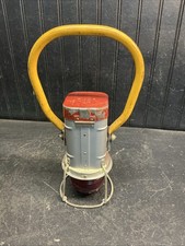 VTG Justrite Metal Railroad Lantern Silver Red Glass  Top Train Mining Decor USA picture
