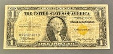 1935 A $1 Gold Seal North Africa Silver Certificate WWII Heavy Circulated picture