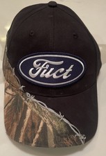 FUCT Ford Oval Logo Baseball Hat Mossy Oak Camo Barbed Wire Black OSFA Brand New picture