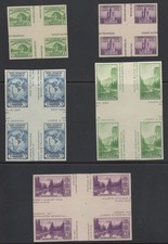 766-770 Farley Special Printing Blocks of 4 w/ crossed gutters Mint, ngai- picture