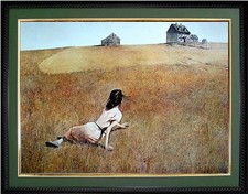 Christina's World Art By Andrew Wyeth Girl on Field Framed Print G 32x22 picture