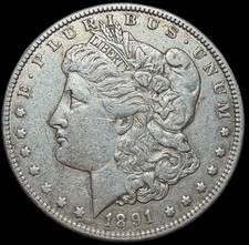 1891-CC Morgan Silver $1 Dollar Carson City Mint -XF picture