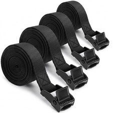4-Pack Lashing Straps with Buckles, 0.78 Inch x 5 Feet, Black Cam Straps picture
