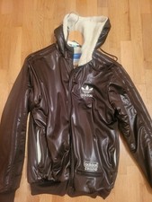 adidas Originals Chile 62 Mens Brown Nylon Hooded Jacket Size M picture
