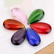 1pcs Big Teardrop 37mm 47mm Crystal Glass Top Drilled Pendants Loose Beads picture