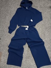 NWT Offline Aerie Coffee Run Quilted Set Hoodie And Pants Navy Ex Small Short picture