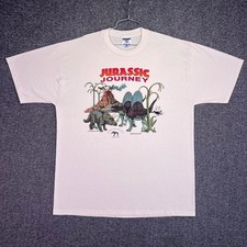 Jurassic Journey Shirt Mens XL Cream Vintage Jerzees Dinosaur Graphic Newark OH picture