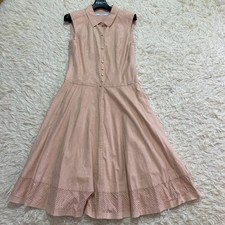 FOXEY Sleeveless Long Dress  #38 Used Women pink Faux leather From Japan picture