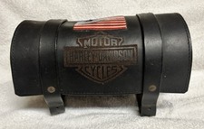 Harley Davidson Black Leather Tube Bag picture
