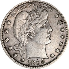 1895-S Barber Quarter - Cleaned picture