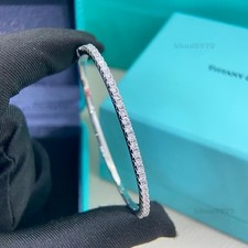 GIFTTlfanyCoMetro Collection Hinged Bangle Diamond Bracelet 18K White Gold picture