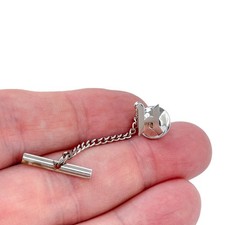 Vintage Sterling Silver 925 Personalized H Tie Tack Pin picture