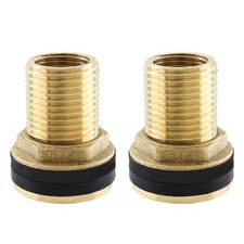 Rierdge 2 Pcs Brass Bulkhead Fitting, 3/8