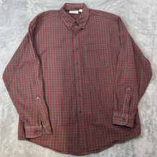 Vintage LL Bean Button Down Shirt  Mens L  Plaid Long Sleeve Cotton Made in USA picture